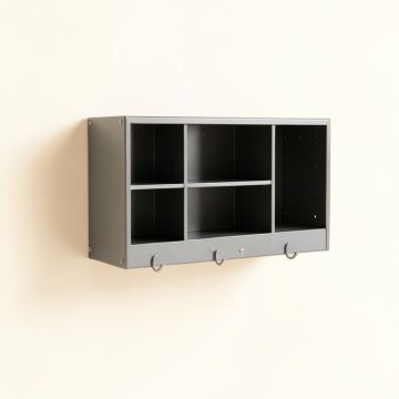Stone Arc Wall-Mounted Entryway Organizer Shelf - Gray (synthetic illustration; no displayed measurements)