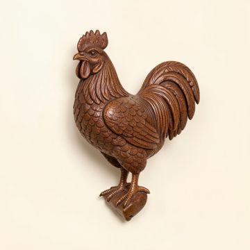 Carved Rooster Overdoor Wall Décor (synthetic illustration; no displayed measurements)