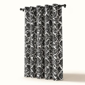 Willingboro Cotton Blend Damask Room Darkening Rod Pocket Single Curtain Panel (synthetic illustration; no displayed measurements)