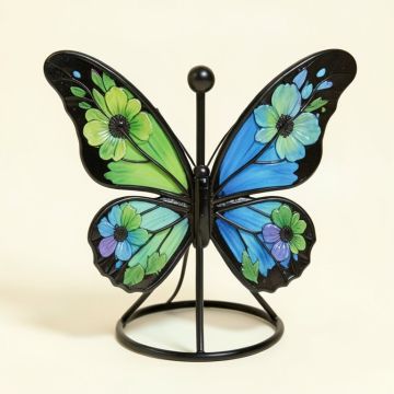 Floral Glass Butterfly Plant Stand (synthetic illustration; no displayed measurements)