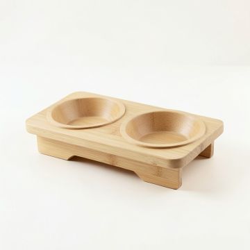 Flint Falls Pet Feeding Stand With Two Plain Empty Bowls - Beige (synthetic illustration; no displayed measurements)