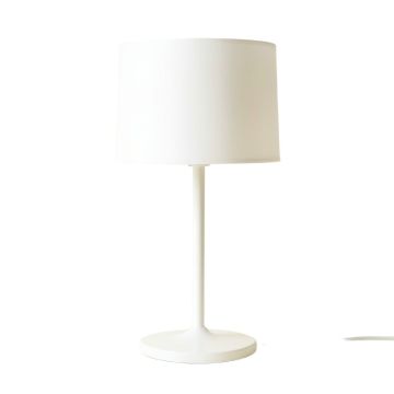 Holly Canyon Table Lamp With A Plain Fabric Shade - White