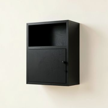 Dawn Crossing Wall-Mounted Entry Cabinet - Black (synthetic illustration; no displayed measurements)