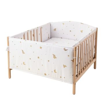 Rasmussen Moon And Star Teddy Bear Baby Nursery 5 Piece Crib Bedding Set