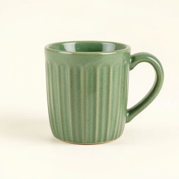 Rowan Crest Ceramic Mug - Green (synthetic illustration; no displayed measurements)