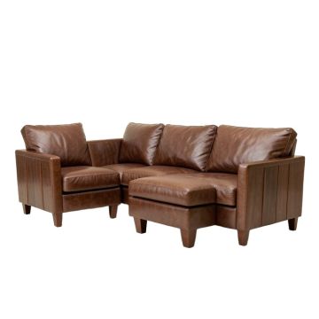 Seymore 3 Piece Faux Leather Living Room Set