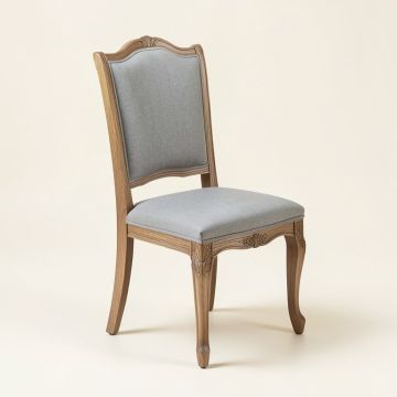 Nathalie Solid Wood Queen Anne Back Side Chair In Stone Grey (synthetic illustration; no displayed measurements)