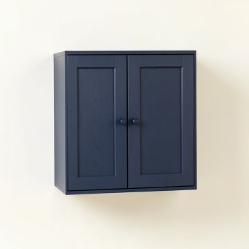 Field Crest Wall-Mounted Entry Cabinet - Navy (synthetic illustration; no displayed measurements)