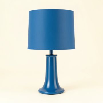 Olive Canyon Table Lamp With A Plain Fabric Shade - Blue (synthetic illustration; no displayed measurements)
