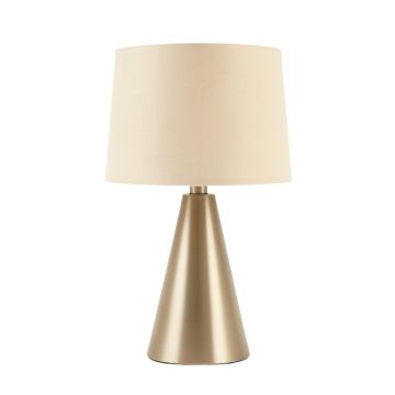Glen Bluff Table Lamp With A Plain Fabric Shade - Beige (synthetic illustration; no displayed measurements)