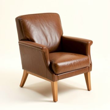 Rella 42 '' Wide Top Grain Leather Club Chair (synthetic illustration; no displayed measurements)