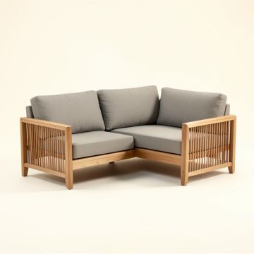 Chambliss 4 Piece Teak Sofa Seating Group With Cushions (synthetic illustration; no displayed measurements)