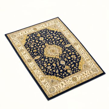 Brandt Oriental Navy Blue/Yellow/Beige Area Rug (synthetic illustration; no displayed measurements)