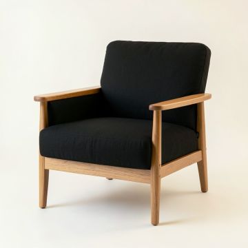 Bay Branch Upholstered Armchair - Black (synthetic illustration; no displayed measurements)