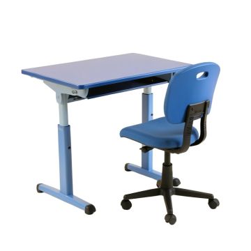 Height Adjustable Student Desk And Chair Blue