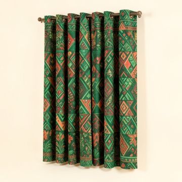 Geometric Mixed Mosaic Vivid Nature Inspired Kids Girls Hippie Contrast Design Room Darkening Rod Pocket Curtain Panel (synthetic illustration; no displayed measurements)