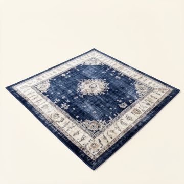 Hillsby Oriental Polypropylene Dark Blue/Light Gray/Beige Area Rug (synthetic illustration; no displayed measurements)