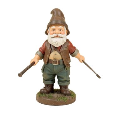 Ziggy The Fishing Gnome Garden Sitter Statue