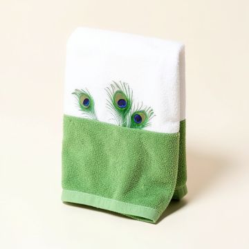 Paris Peacock On Bird Cage Hand Towel (synthetic illustration; no displayed measurements)