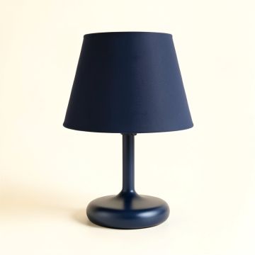 Fern Brook Table Lamp With A Plain Fabric Shade - Navy (synthetic illustration; no displayed measurements)