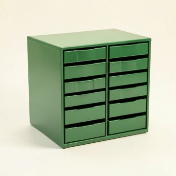 Flint Bluff Small-Parts Storage Drawer Cabinet - Green (synthetic illustration; no displayed measurements)