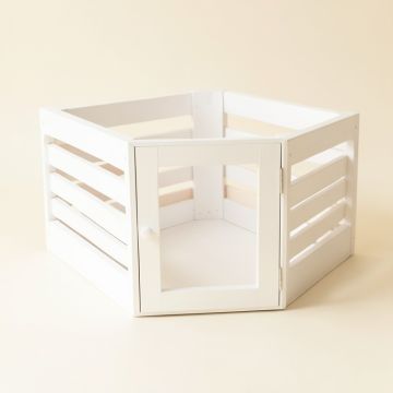 Aspen Edge Empty Furniture-Style Pet Crate - White (synthetic illustration; no displayed measurements)
