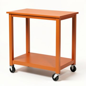 Cedar Dale Empty Rolling Workshop Cart - Terracotta (synthetic illustration; no displayed measurements)