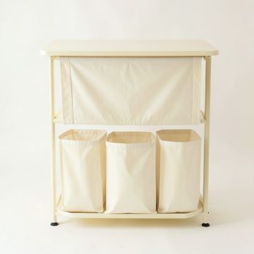 Stone Bridge Laundry Sorting Station With Plain Removable Bags - Cream (synthetic illustration; no displayed measurements)