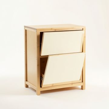 Briar Bluff Freestanding Pull-Out Hamper Cabinet - Cream (synthetic illustration; no displayed measurements)