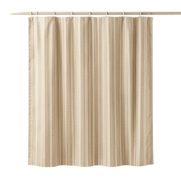 Holly Crest Shower Curtain Hanging Flat From A Plain Rod - Beige (synthetic illustration; no displayed measurements)