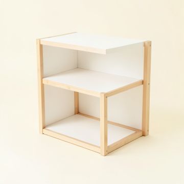 Juniper Arc Low Toy Storage Unit - White (synthetic illustration; no displayed measurements)