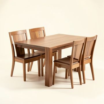 Abrahem Butterfly Leaf Rubberwood Solid Wood Dining Set (synthetic illustration; no displayed measurements)