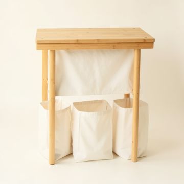 Willow Brook Laundry Sorting Station With Plain Removable Bags - Ivory (synthetic illustration; no displayed measurements)