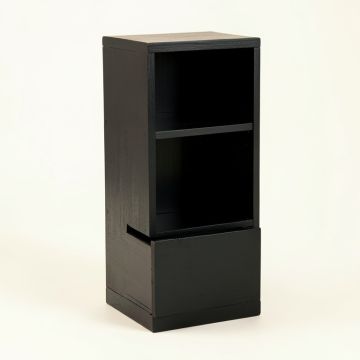 Oak Arc Narrow Cubby Tower (synthetic illustration; no displayed measurements)