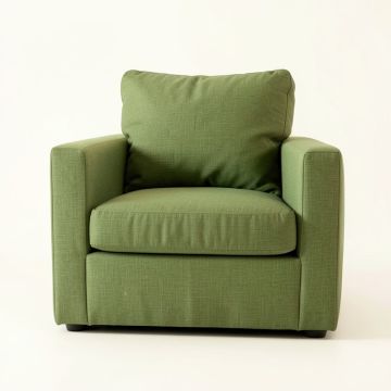 Ash Edge Upholstered Armchair - Green (synthetic illustration; no displayed measurements)