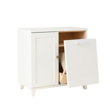 Sage Brook Freestanding Pull-Out Hamper Cabinet - White