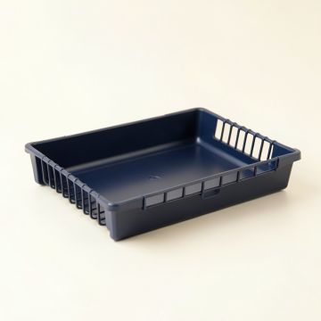 Field Edge Empty Under-Desk Cable Tray - Navy (synthetic illustration; no displayed measurements)