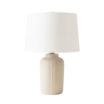 Clay Bend Table Lamp With A Plain Fabric Shade - White (synthetic illustration; no displayed measurements)
