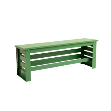 Maple Crest Narrow Outdoor Storage Bench - Green