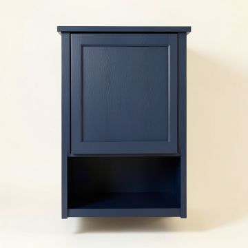 Clay Arc Wall-Mounted Laundry Cabinet (synthetic illustration; no displayed measurements)