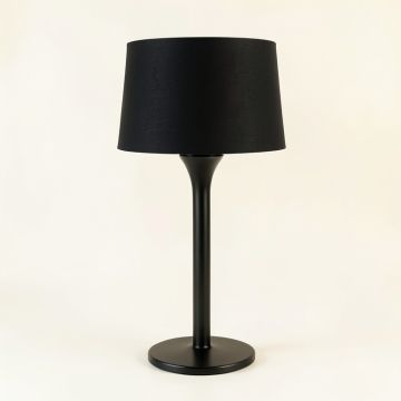Summit Arc Floor Lamp With A Plain Fabric Shade - Black (synthetic illustration; no displayed measurements)
