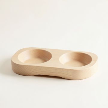 Slate Falls Pet Feeding Stand With Two Plain Empty Bowls - Beige (synthetic illustration; no displayed measurements)
