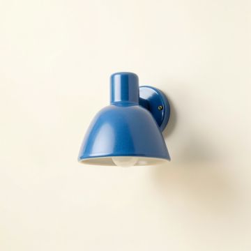 Sage Arc Wall Sconce Mounted On A Plain Wall - Blue (synthetic illustration; no displayed measurements)