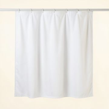 Flint Brook Shower Curtain Hanging Flat From A Plain Rod - White (synthetic illustration; no displayed measurements)