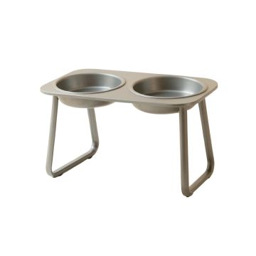 Summit Bluff Pet Feeding Stand With Two Plain Empty Bowls - Gray