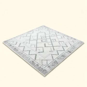 Odalis Geometric Shag White/Gray Area Rug (synthetic illustration; no displayed measurements)