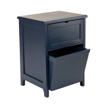 Cove Bluff Freestanding Pull-Out Hamper Cabinet - Navy