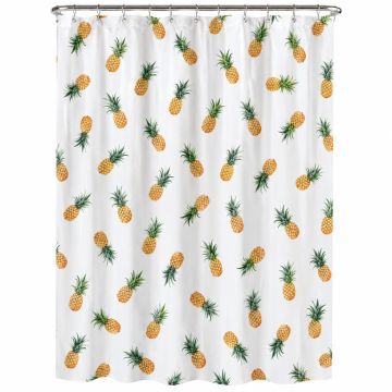 Tossed Pineapple Cotton Single Shower Curtain