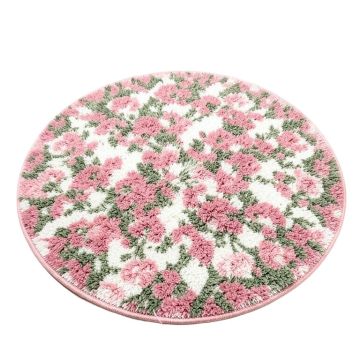 Round Eliotte Floral Shag Pink/Green/White Area Rug