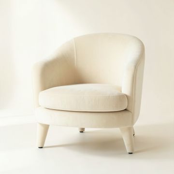 Bay Field Upholstered Armchair - Cream (synthetic illustration; no displayed measurements)